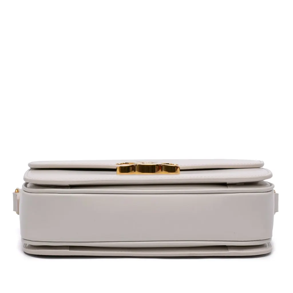 Celine Classique Shiny Calfskin Triomphe Crossbody White Leather Very good - Inside View