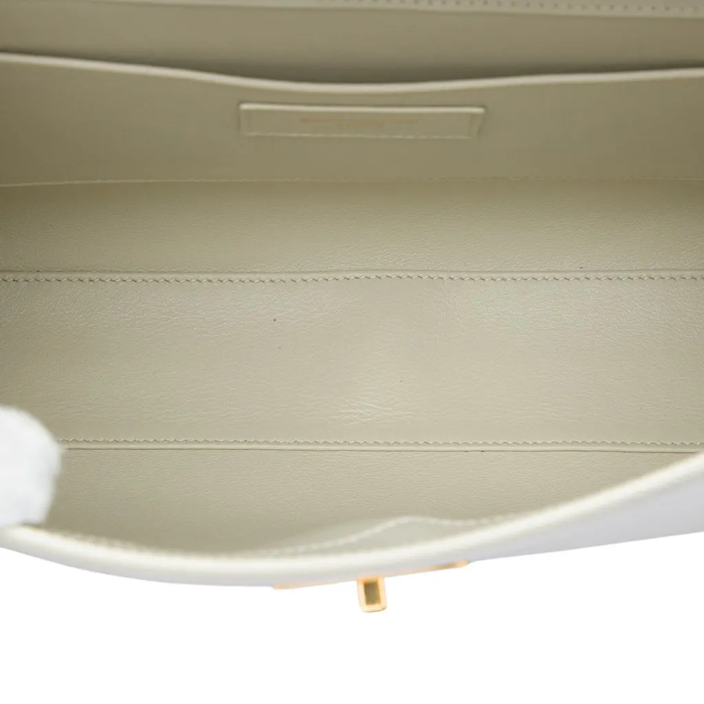 Saint Laurent Medium Smooth Calfskin Manhattan Shoulder Bag White Leather Very good - Model View