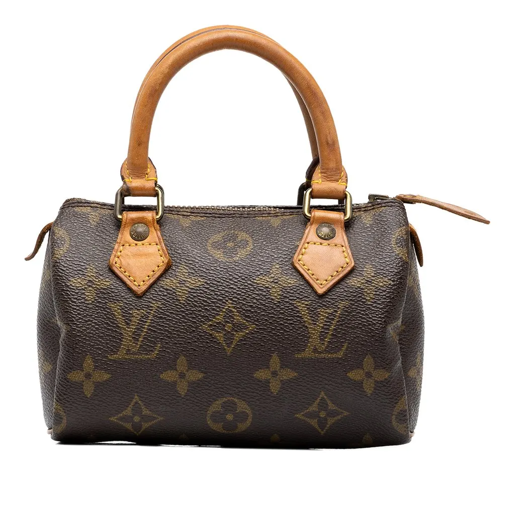 Louis Vuitton Monogram Mini Speedy HL Brown Canvas Good - Front View