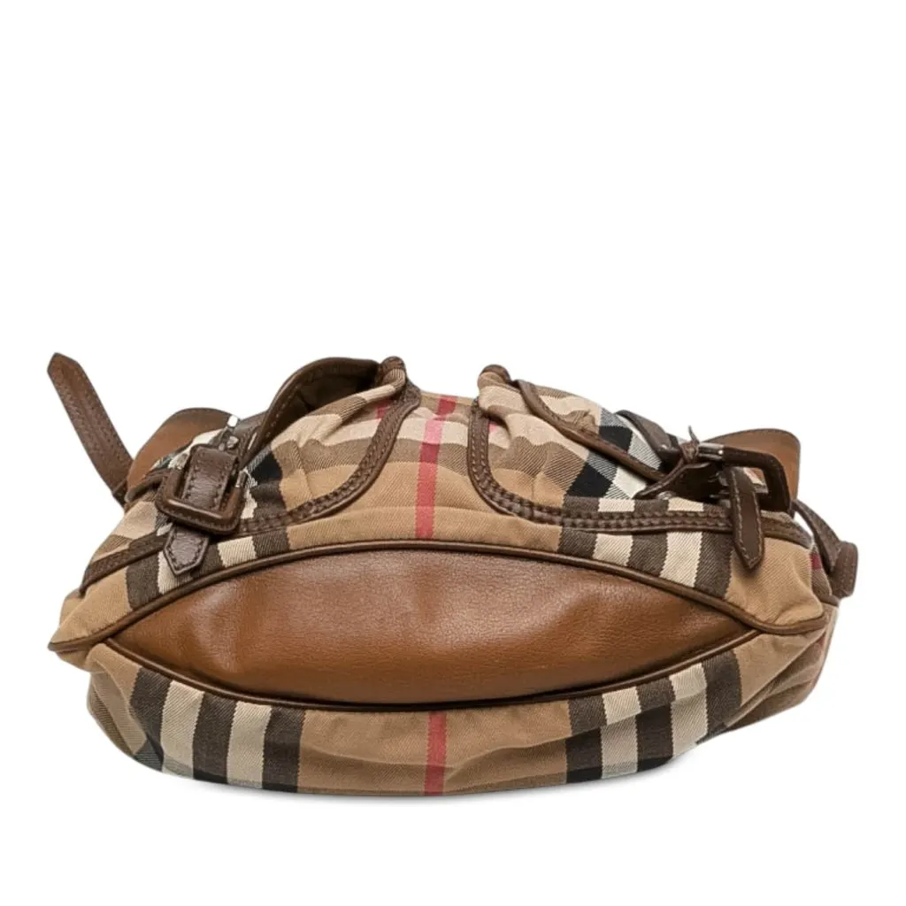 Burberry House Check Canvas and Calfskin Bromley Satchel Beige Canvas Very good - Inside View