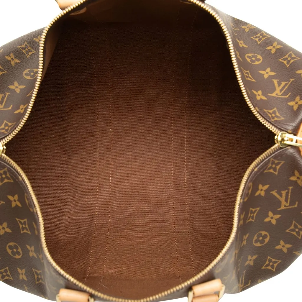 Louis Vuitton Monogram Keepall 45 Brown Canvas Good - Model View
