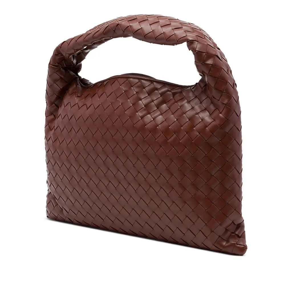 Bottega Veneta Small Calfskin Intrecciato Hop Hobo Brown Leather Good - Back View