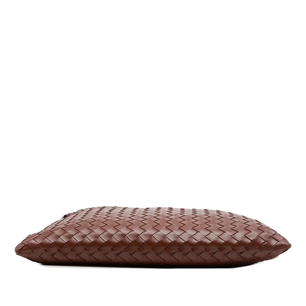 Bottega Veneta Small Calfskin Intrecciato Hop Hobo Brown Leather Good - Inside View