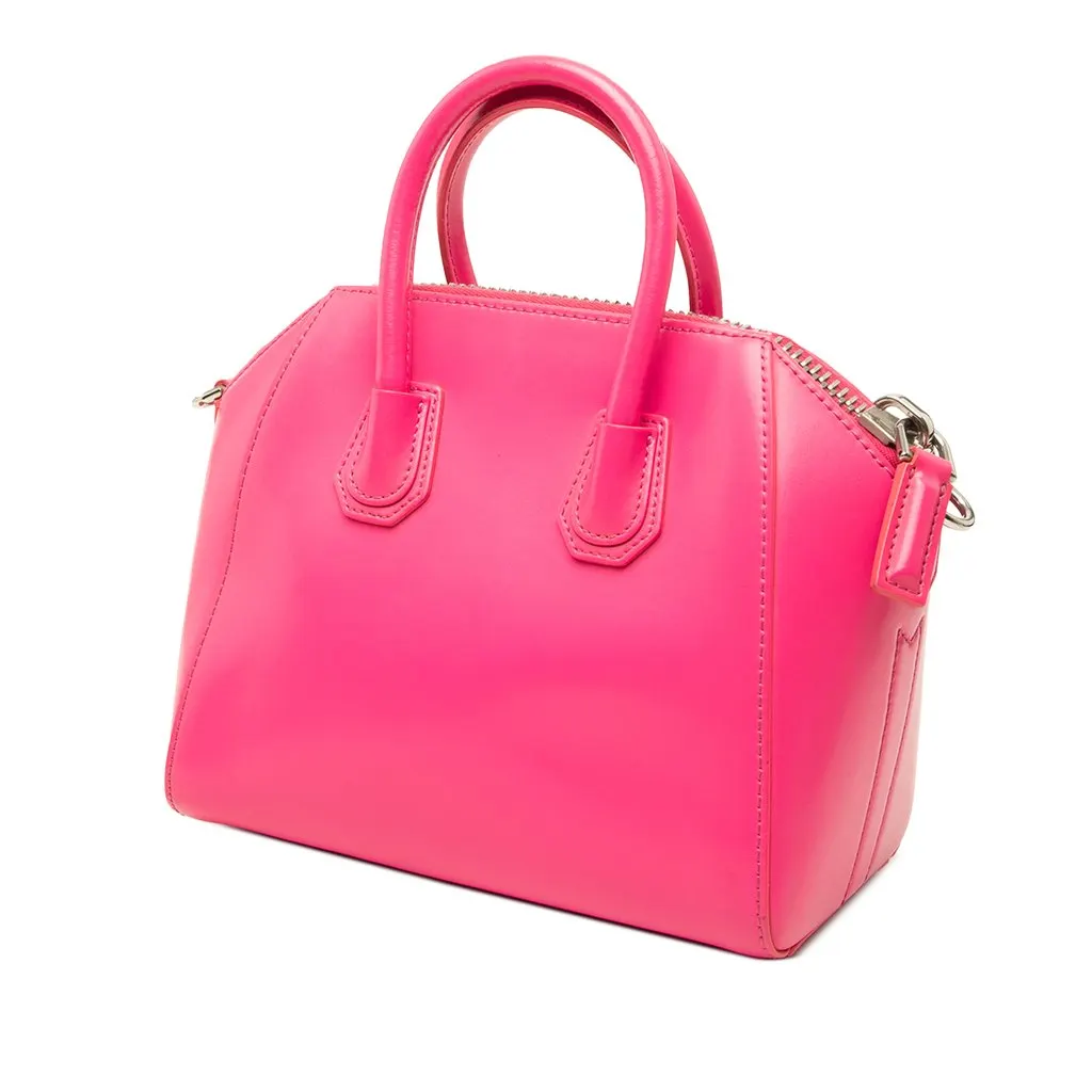 Givenchy Mini Shiny Lord Calfskin Antigona Satchel Pink Leather Good - Back View