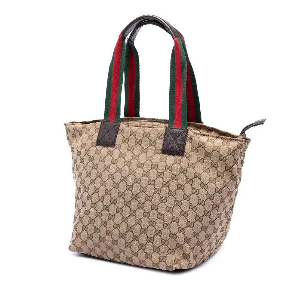 Gucci GG Canvas Web Tote Beige Very good - Back View