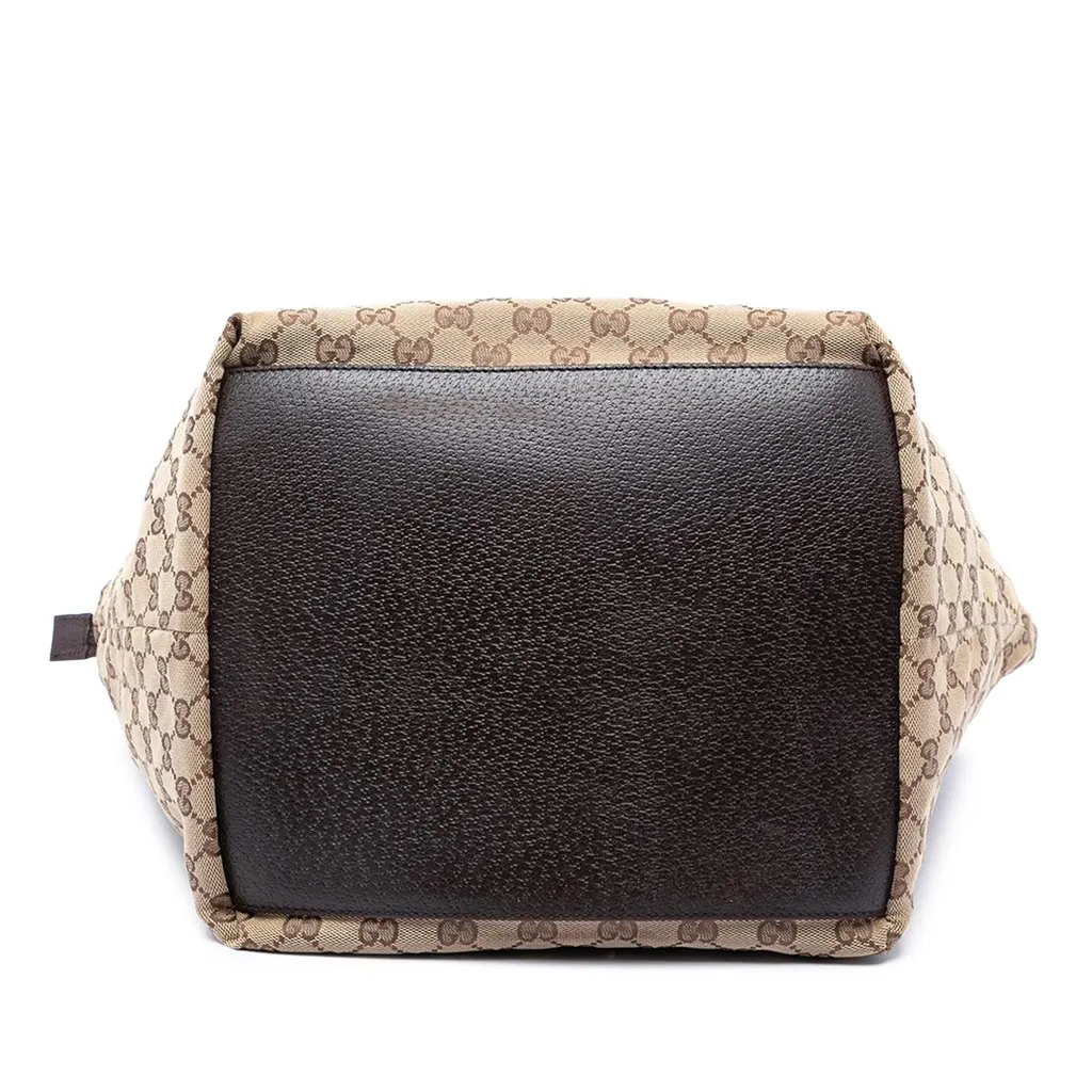 Gucci GG Canvas Web Tote Beige Very good - Inside View