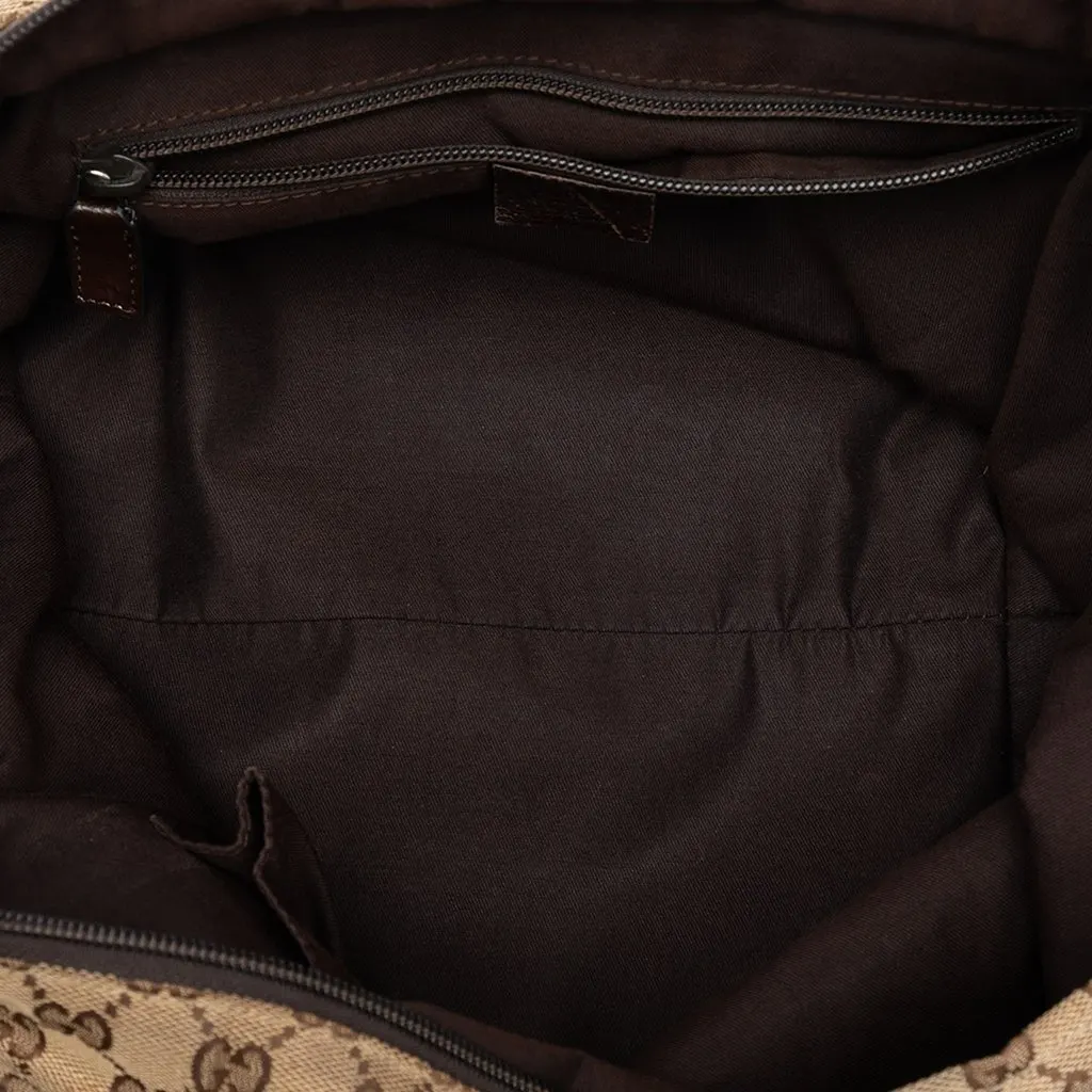 Gucci GG Canvas Web Tote Beige Very good - Model View