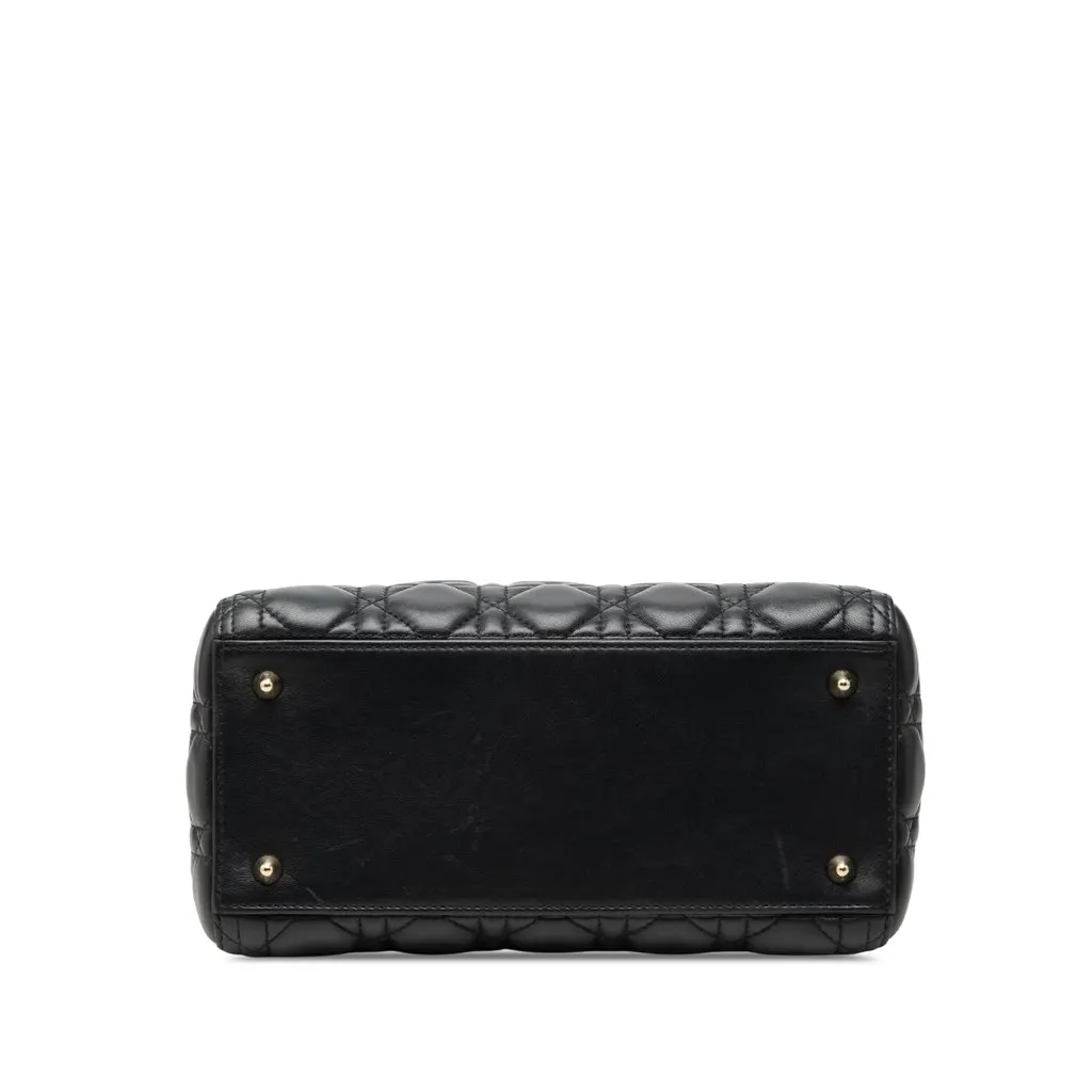 Dior Medium Lambskin Cannage Lady Dior Black Leather Very good - Inside View