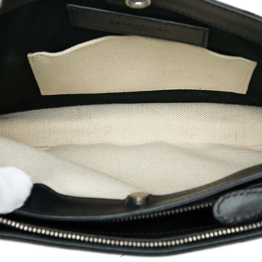 Balenciaga Canvas Navy Pochette Crossbody Brown Canvas Good - Model View