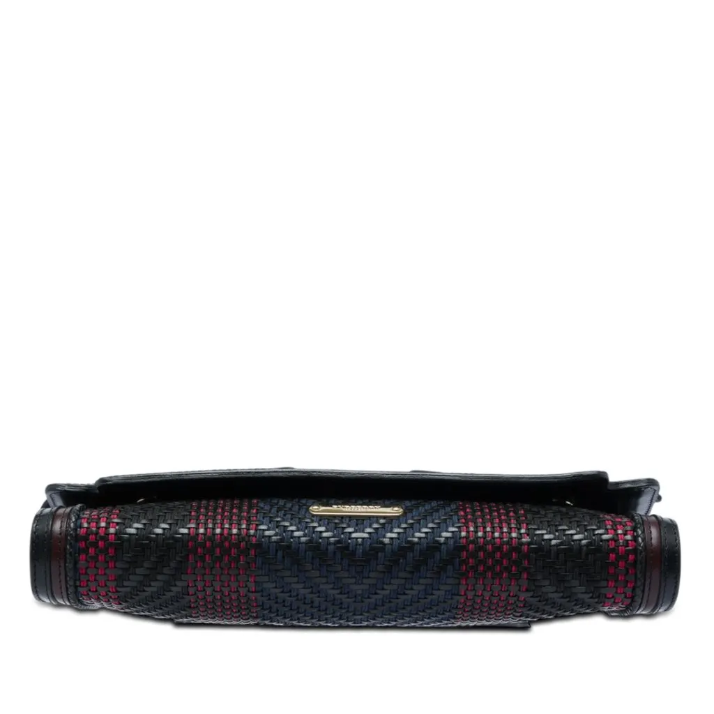 Burberry Prorsum Woven Buffalo Leather and Cotton Clutch Black Leather Very good - Inside View