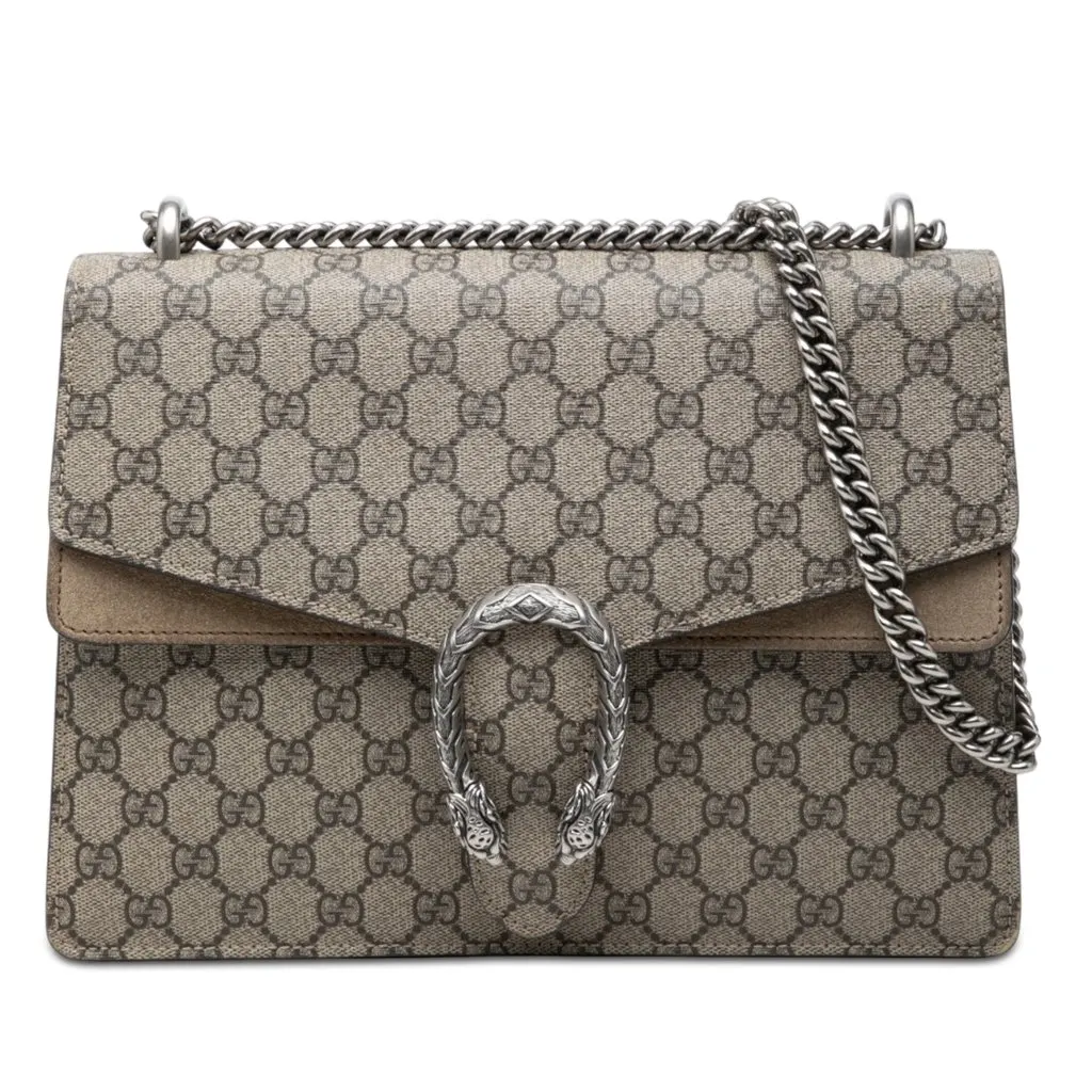 Gucci Medium GG Supreme Dionysus Shoulder Bag Beige Very good - Front View