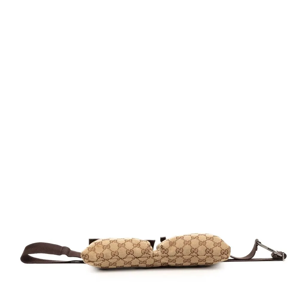 Gucci GG Canvas Double Pocket Belt Bag Beige Very good - Inside View
