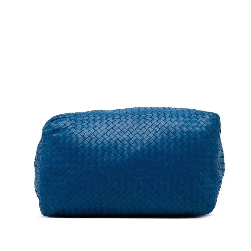 Bottega Veneta Large Nappa Intrecciato Cesta Tote Blue Leather Good - Inside View