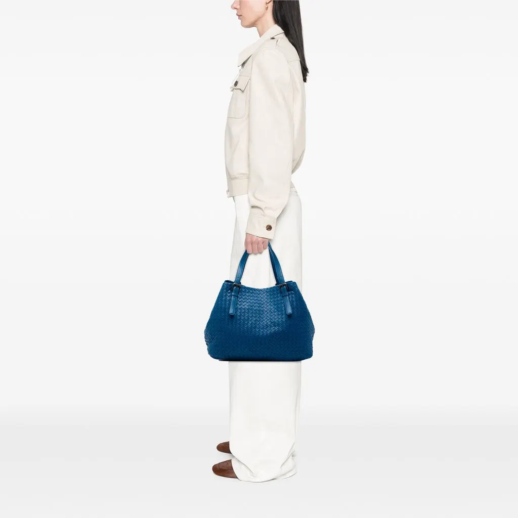 Bottega Veneta Large Nappa Intrecciato Cesta Tote Blue Leather Good - Box View