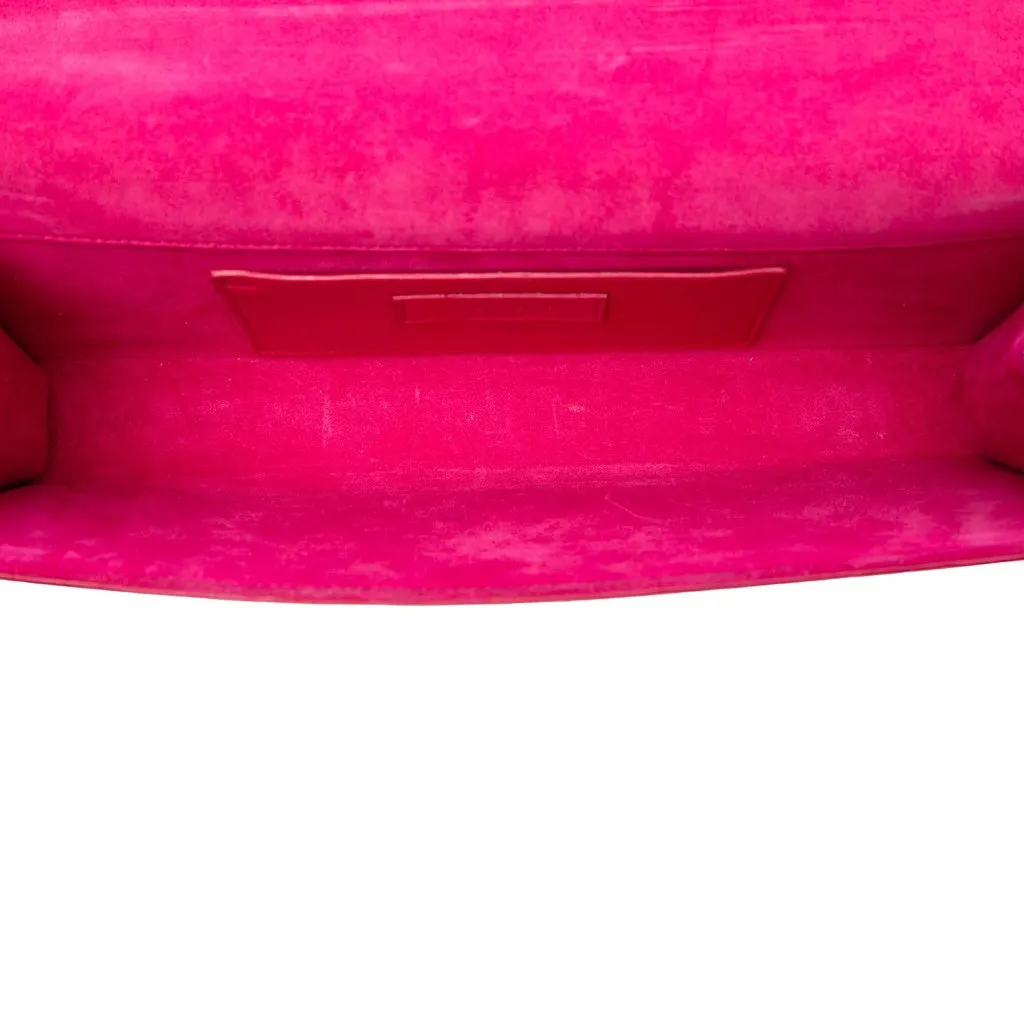 Saint Laurent Grain de Poudre Monogram Cassandre Clutch Red Leather Good - Model View