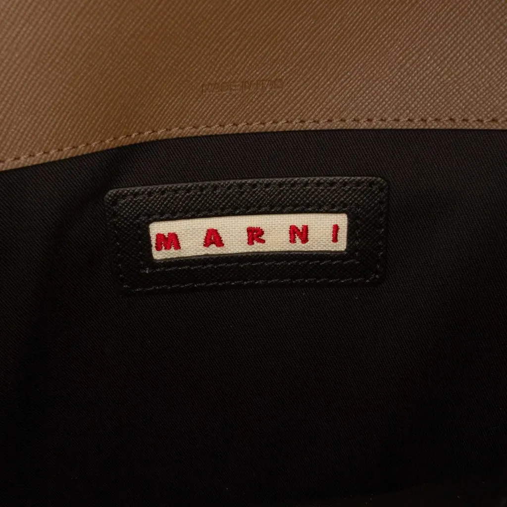 Marni Tricolor Leather Trunk Crossbody Brown Leather Very good - Box View