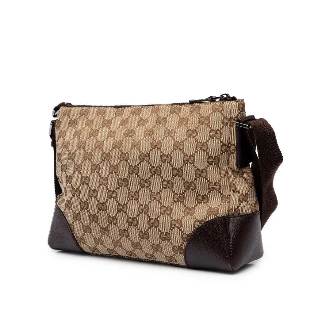 Gucci GG Canvas Crossbody Beige Canvas Good - Back View