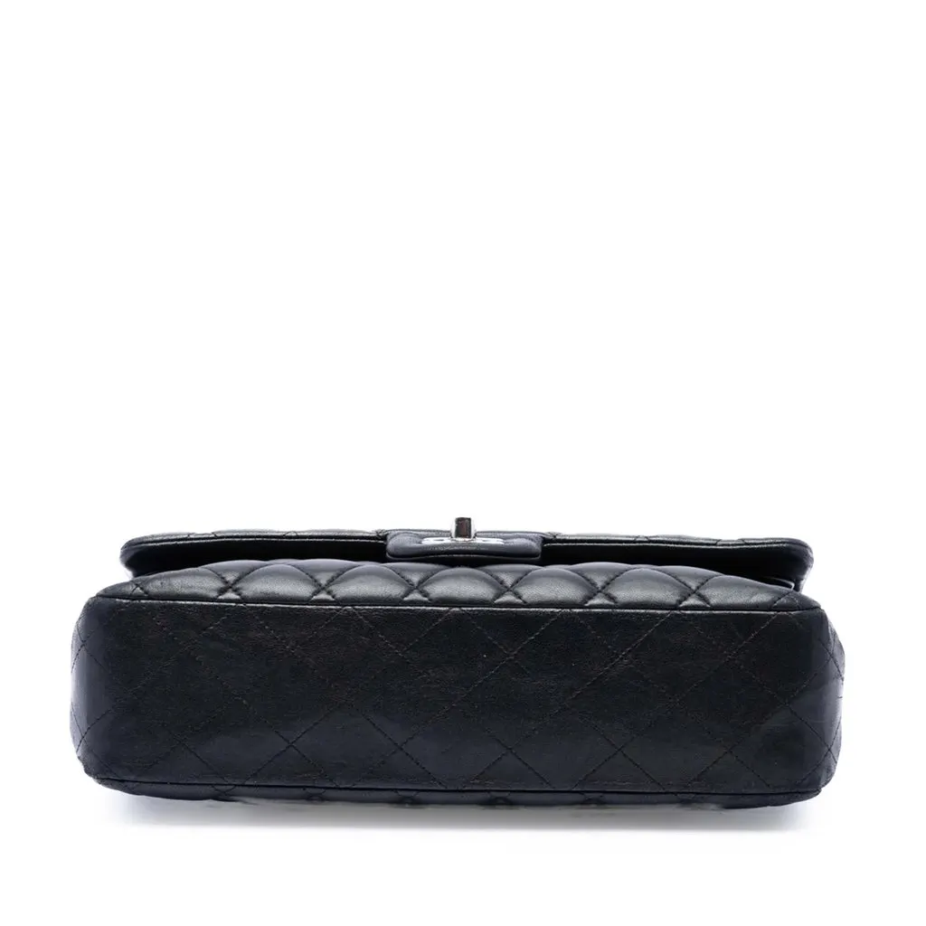 Chanel Medium Classic Lambskin Double Flap Black Leather Very good - Inside View