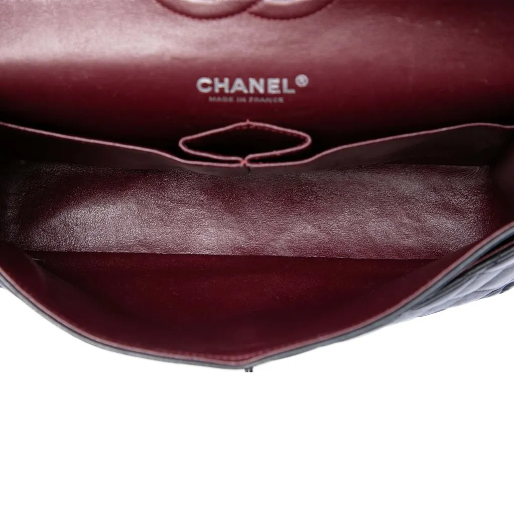 Chanel Medium Classic Lambskin Double Flap Black Leather Very good - Model View