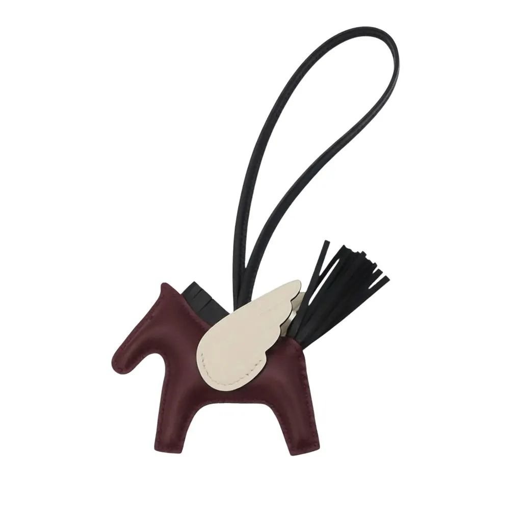 Hermès Milo Lambskin and Swift Grigri Rodeo Pegase Bag Charm PM Red Leather Very good - Front View