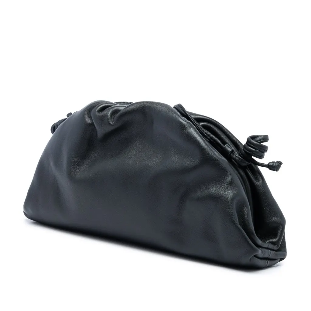 Bottega Veneta Lambskin The Mini Pouch Crossbody Black Leather Very good - Back View