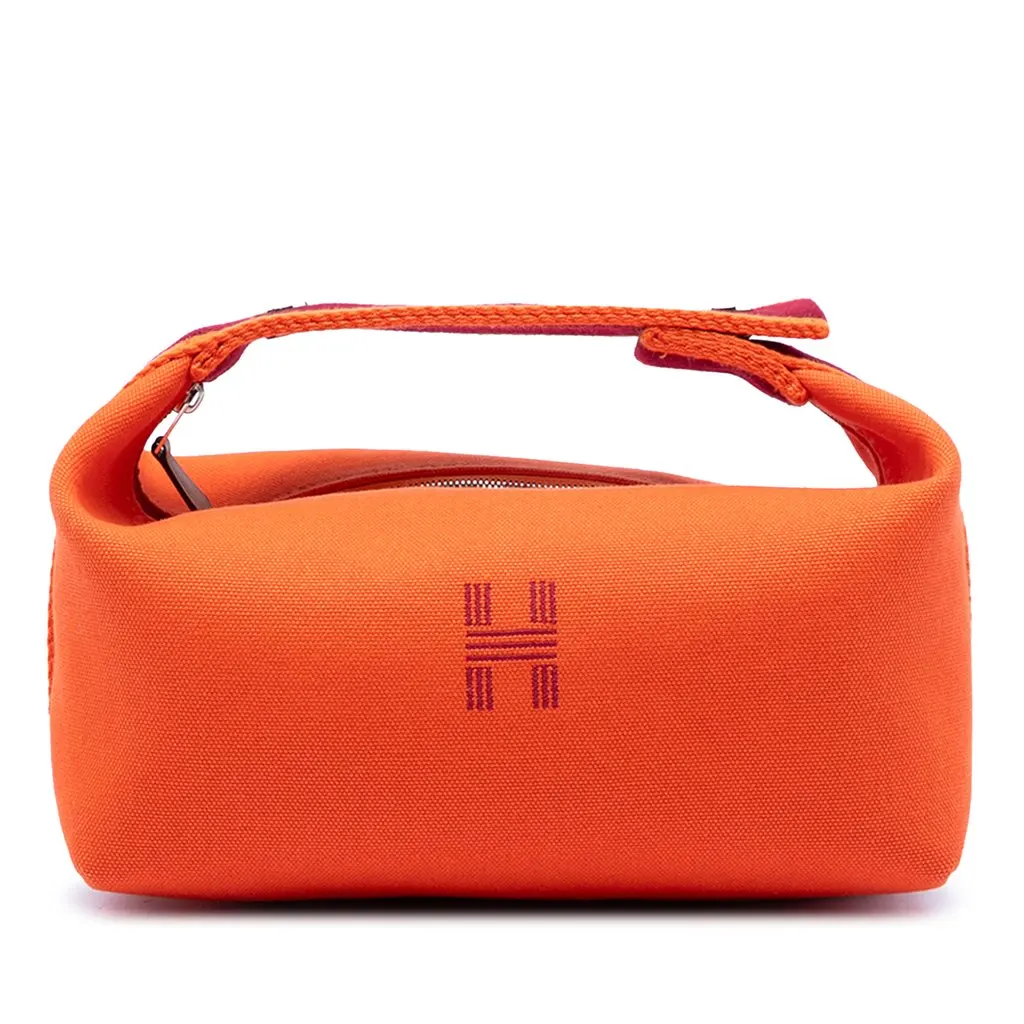 Hermès Small Toile Bride A Brac Case Orange Very good - Front View