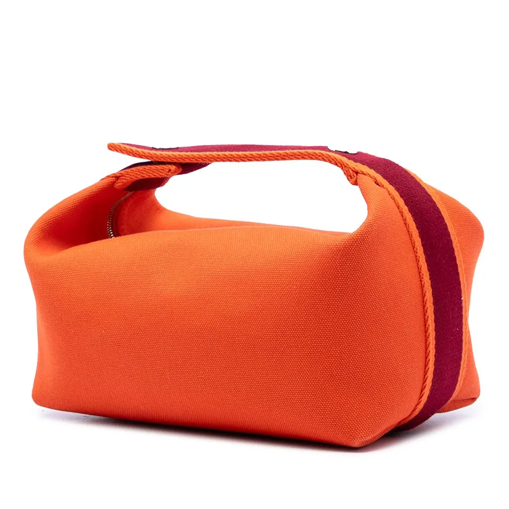 Hermès Small Toile Bride A Brac Case Orange Very good - Back View