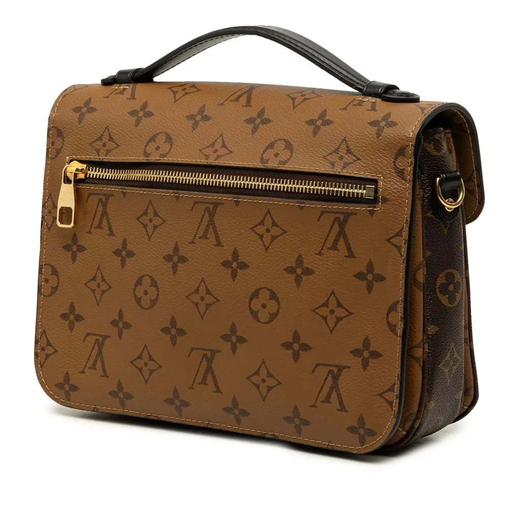 Louis Vuitton Monogram Reverse Pochette Metis Brown Canvas Good - Back View