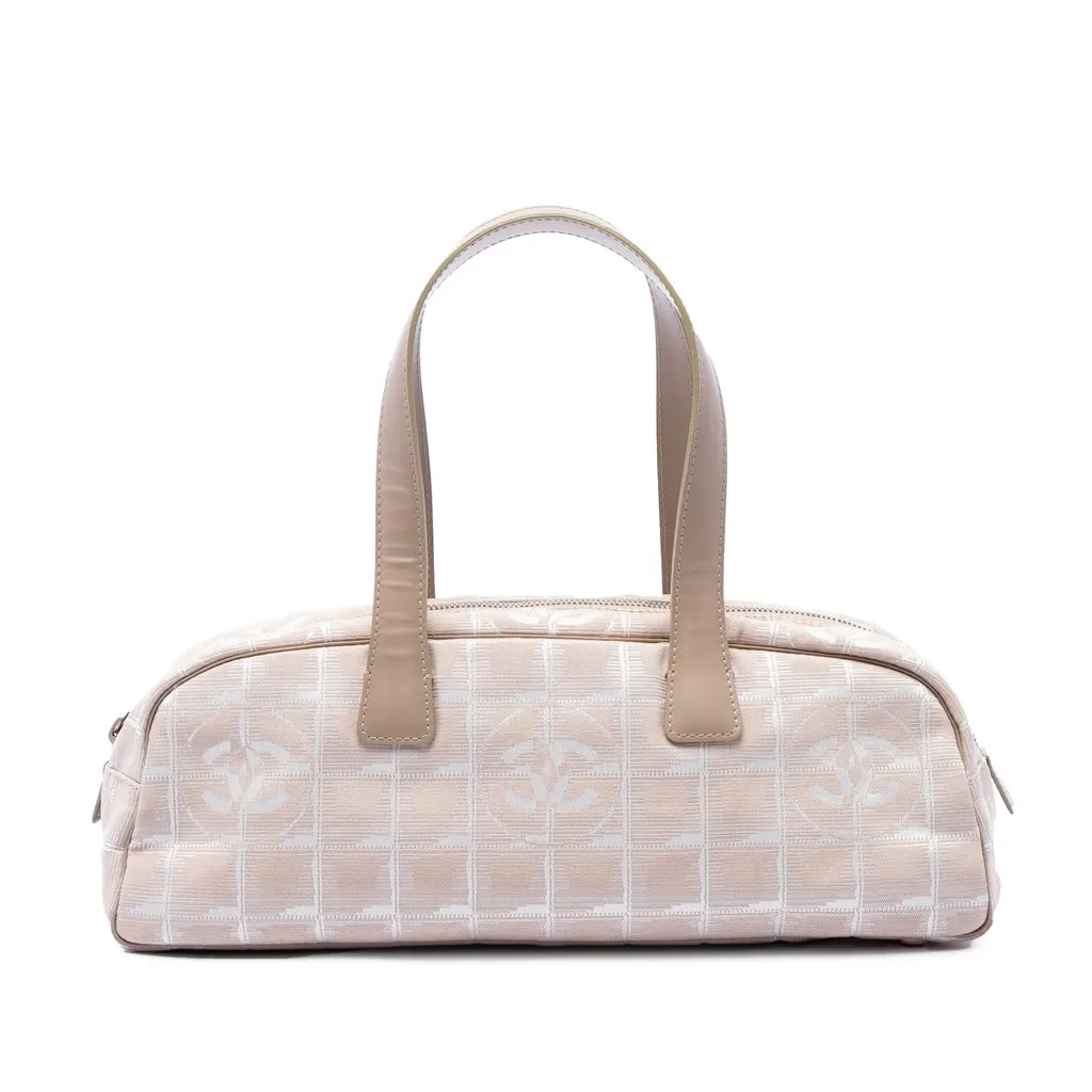 Chanel New Travel Line Nylon Handbag Beige Very good - Front View
