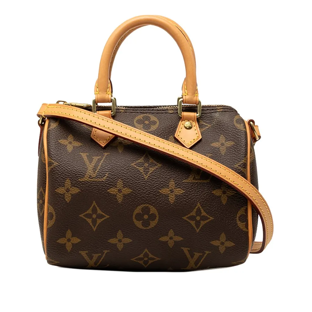 Louis Vuitton Monogram Nano Speedy Bandouliere Brown Very good - Front View