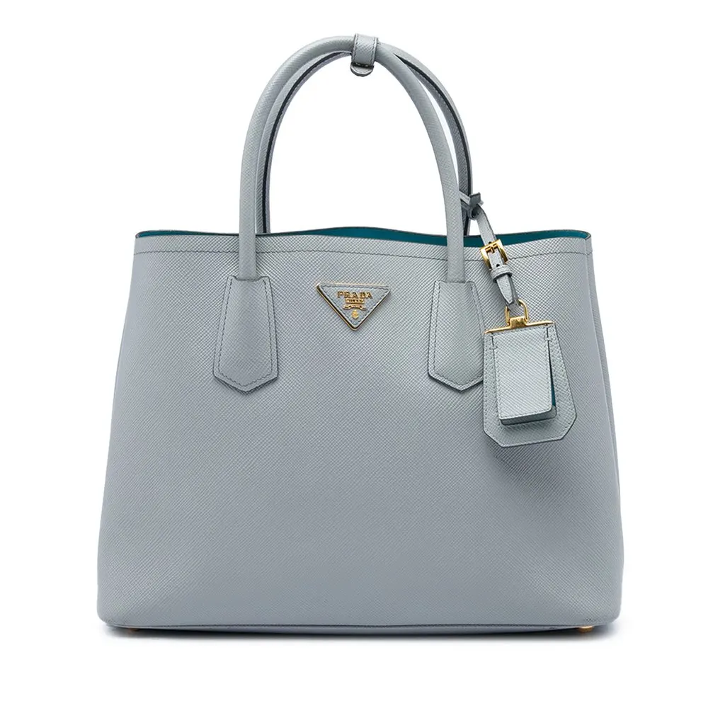 Prada Medium Saffiano Cuir Double Satchel MultiColor Leather Very good - Front View