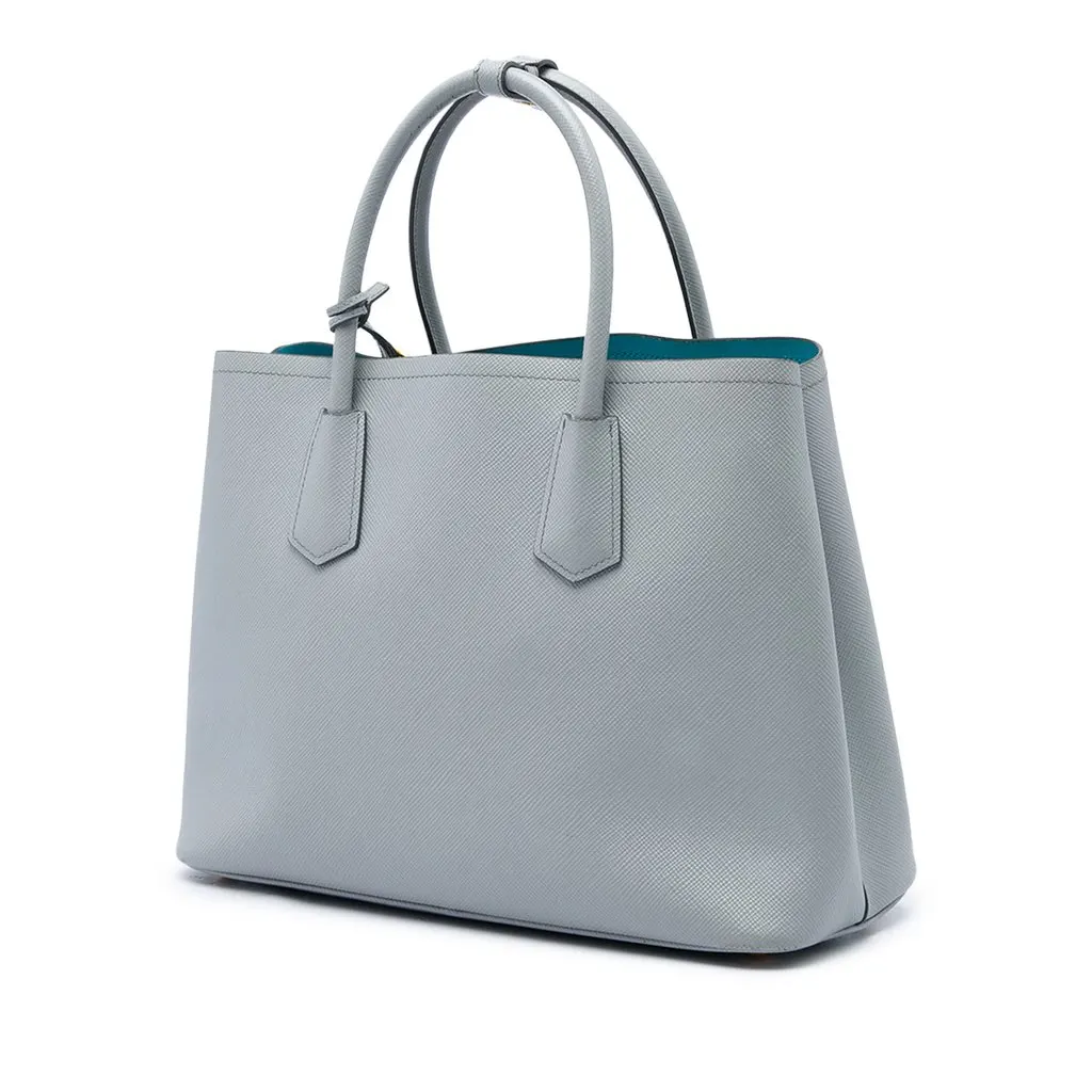 Prada Medium Saffiano Cuir Double Satchel MultiColor Leather Very good - Back View