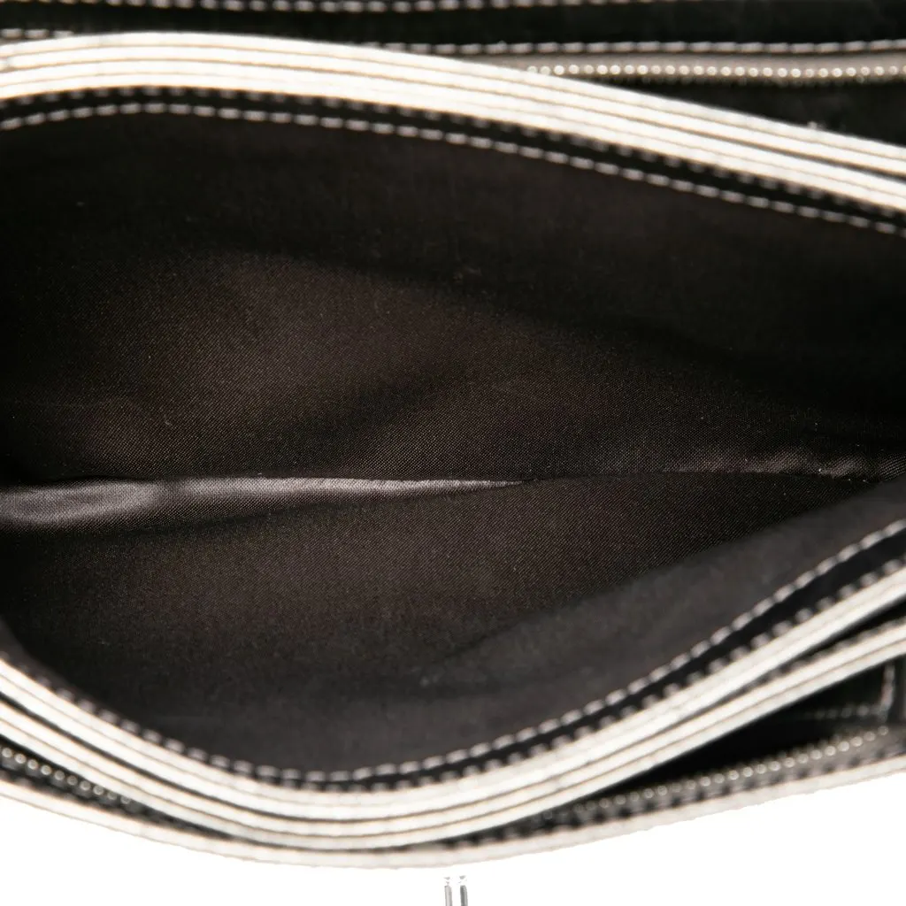 Chanel Medium Metallic Crackled Calfskin Clams Pocket Flap MultiColor Leather Very good - Model View