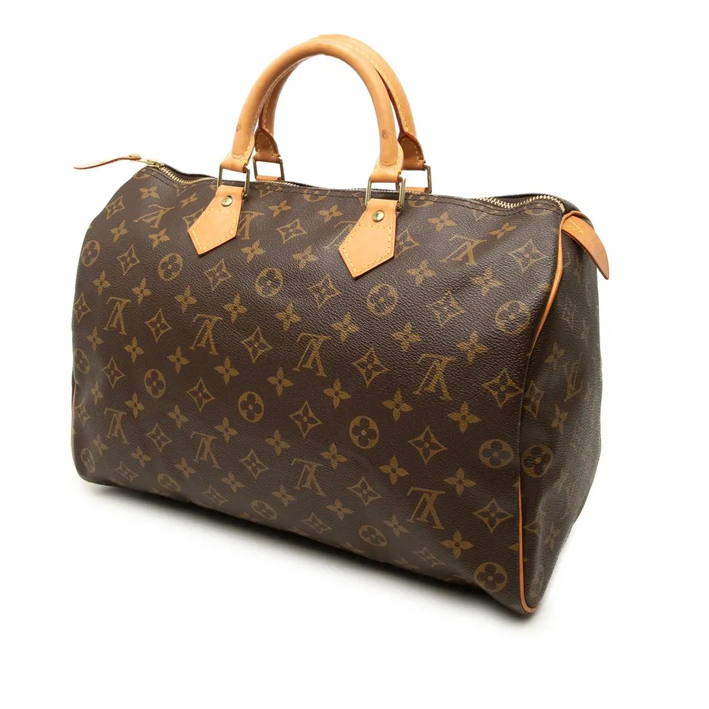 Louis Vuitton Monogram Speedy 35 Brown Canvas Good - Back View