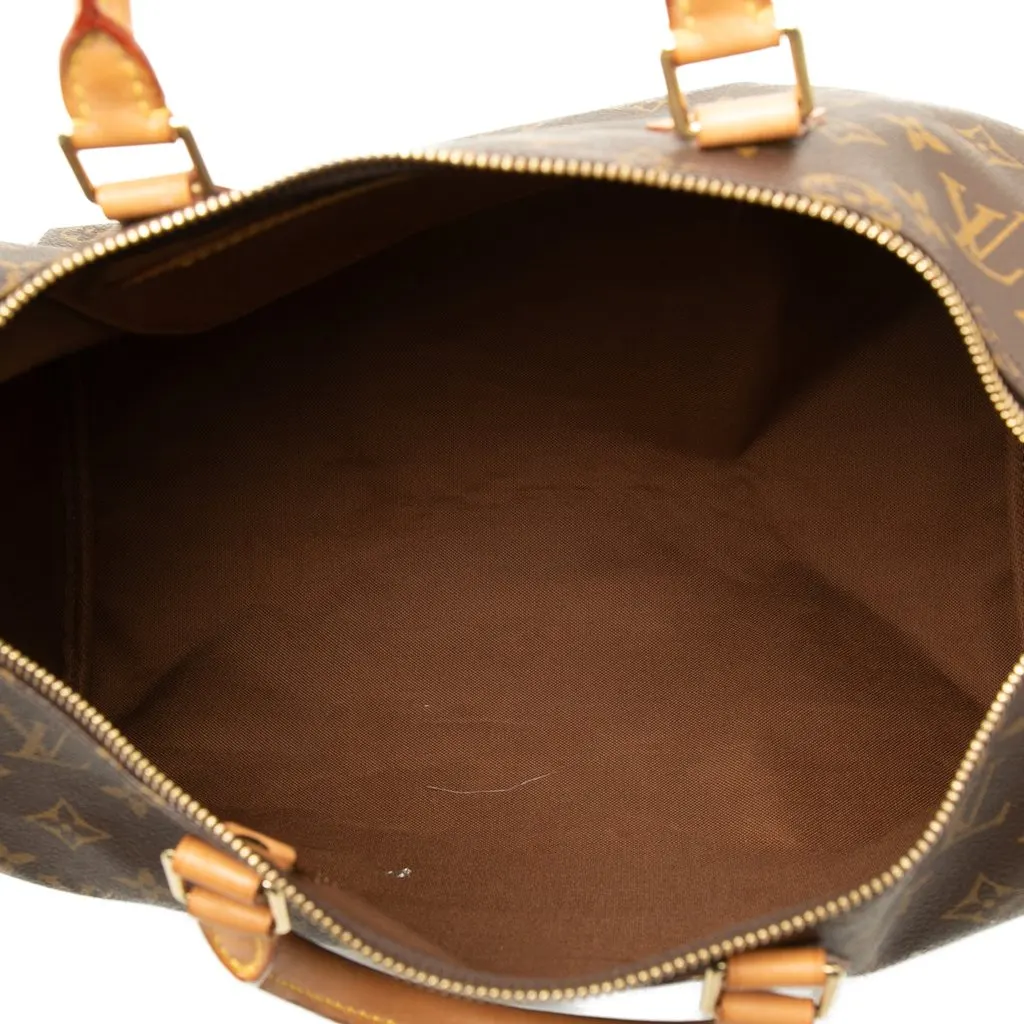 Louis Vuitton Monogram Speedy 35 Brown Canvas Good - Model View