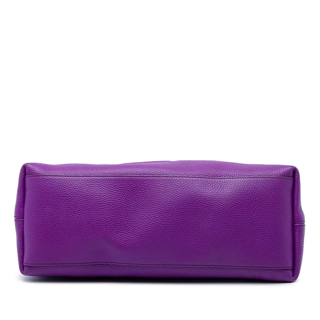 Gucci Medium Calfskin Soho Chain Tote Purple Leather Good - Inside View