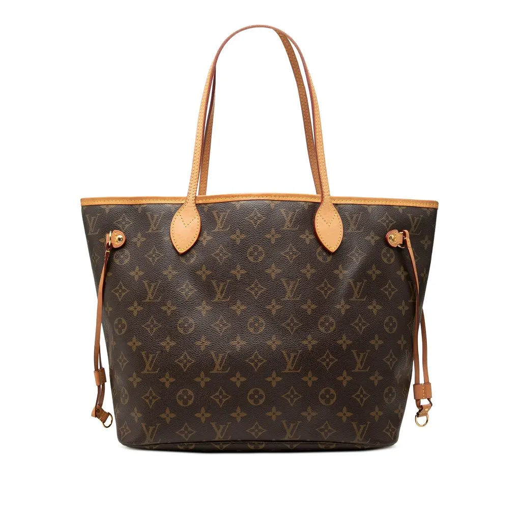 Louis Vuitton Monogram Neverfull MM Brown Canvas Good - Front View