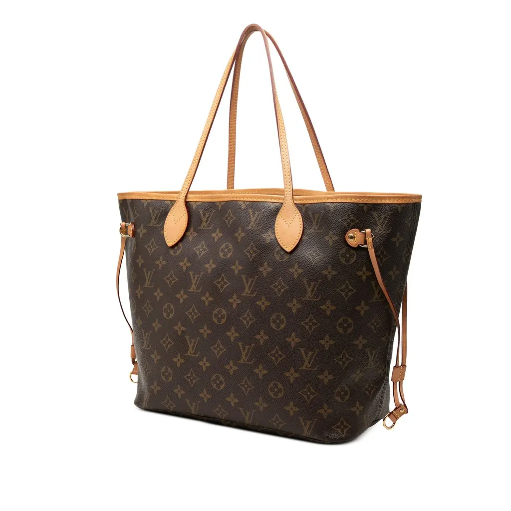Louis Vuitton Monogram Neverfull MM Brown Canvas Good - Back View
