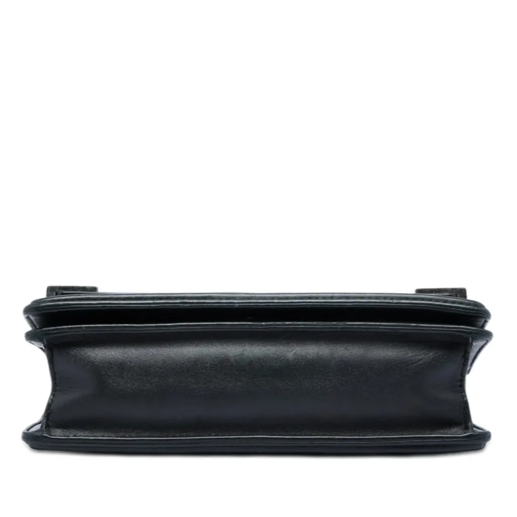 Chanel Lambskin and Acrylic Boy Brick Horizontal Flap Black Leather Very good - Inside View