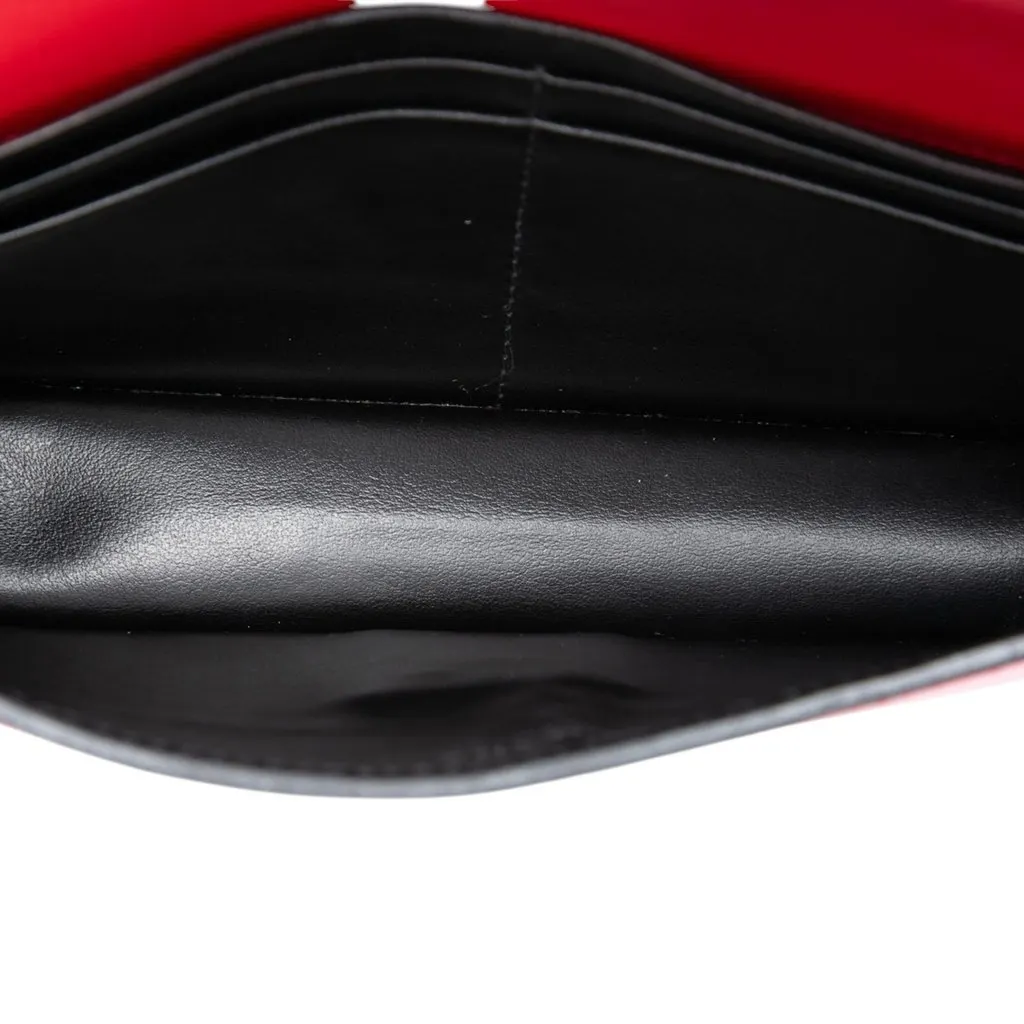 Prada City Calfskin Studded Elektra Clutch with Chain Red Leather Very good - Model View