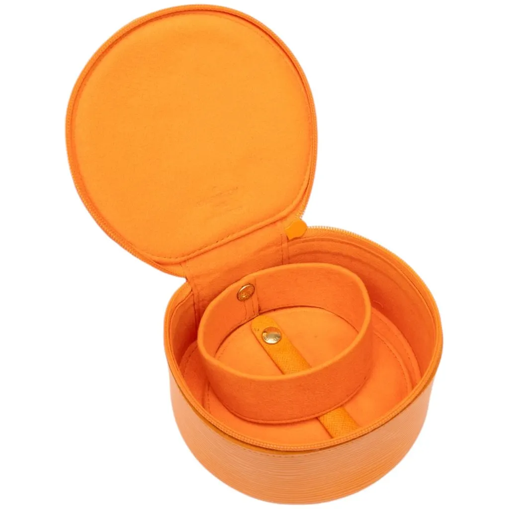 Louis Vuitton Epi Ecrin Bijoux Travel Jewelry Case Orange Leather Very good - Model View