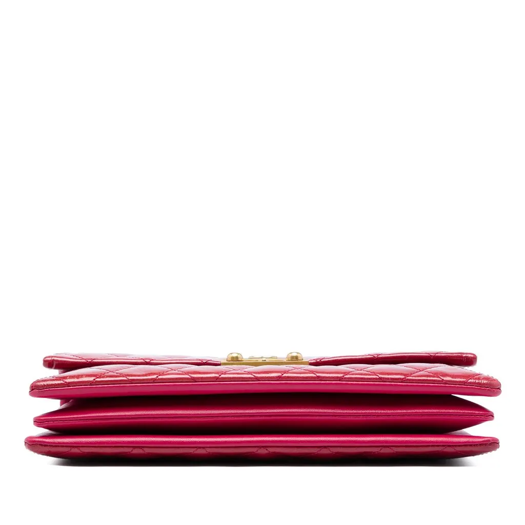 Chanel Quilted Patent Goatskin Pagoda Accordion Flap Red Leather Very good - Inside View