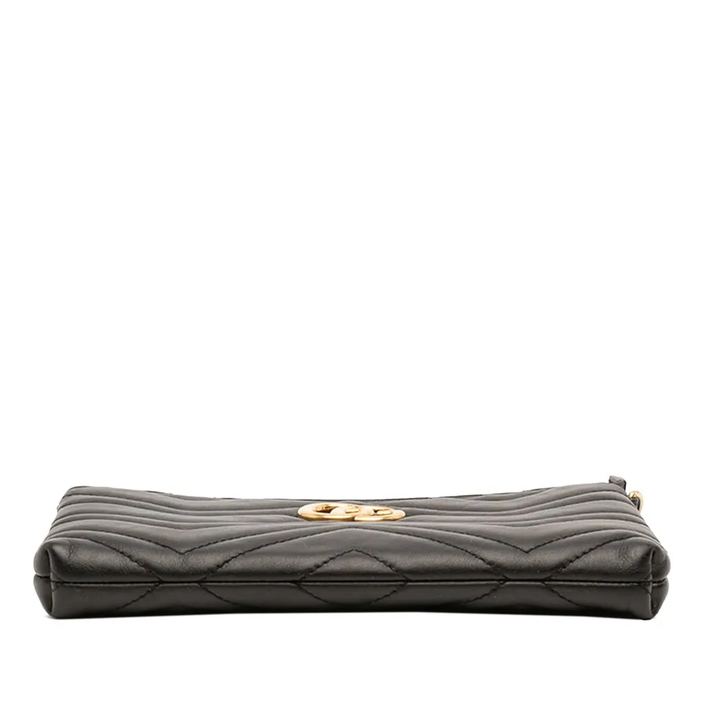 Gucci Mini GG Marmont Matelasse Leather Wallet On Chain Black Leather Very good - Inside View