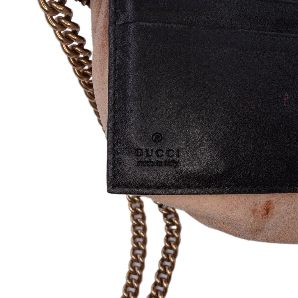 Gucci Mini GG Marmont Matelasse Leather Wallet On Chain Black Leather Very good - Box View