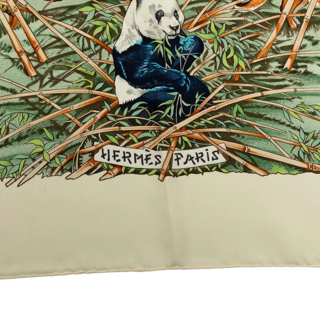Hermès Sichuan Silk Scarf 90 Green Silk Very good - Inside View