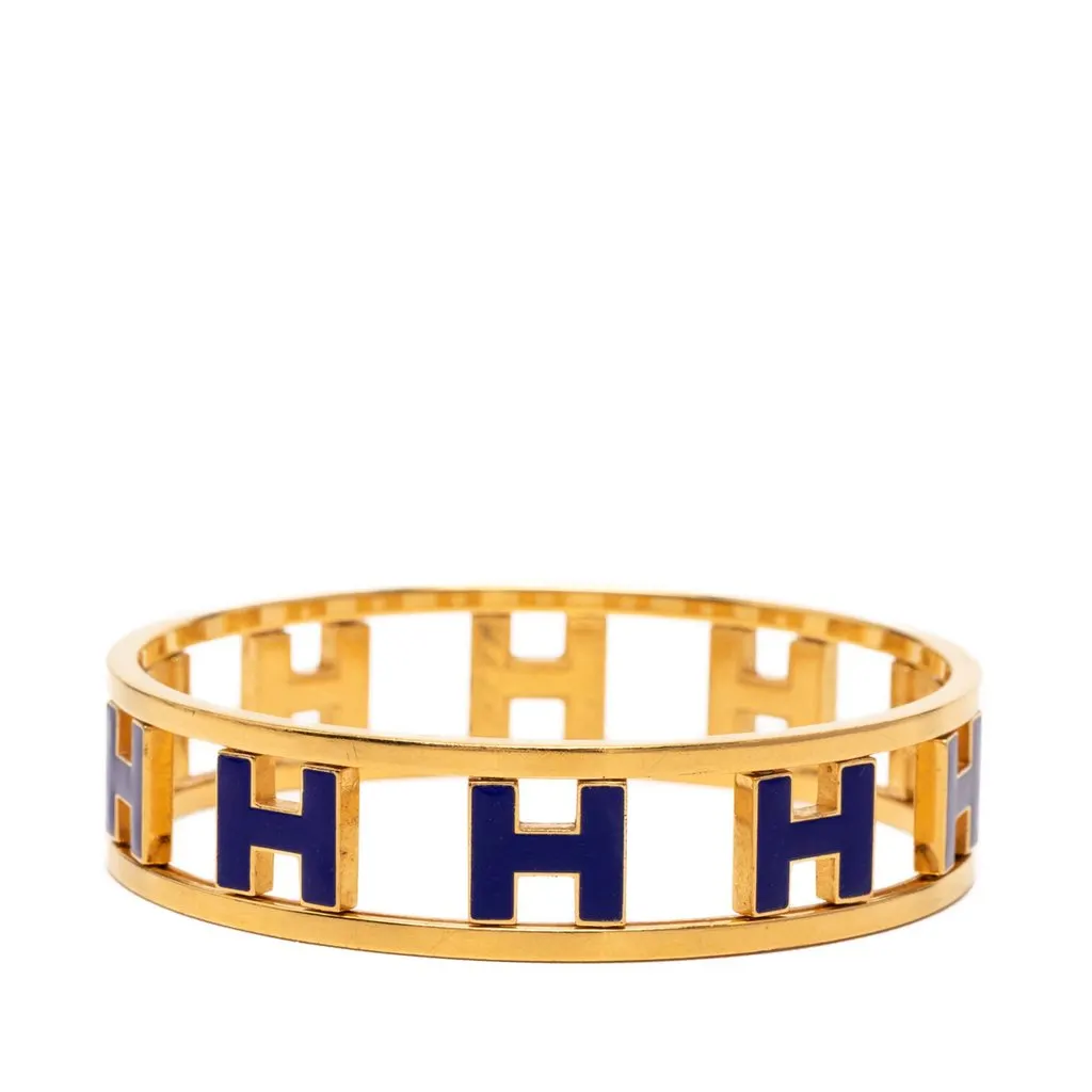 Hermès Gold Plated Enamel Rondo Ash H Bangle Gold Metal Very good - Inside View