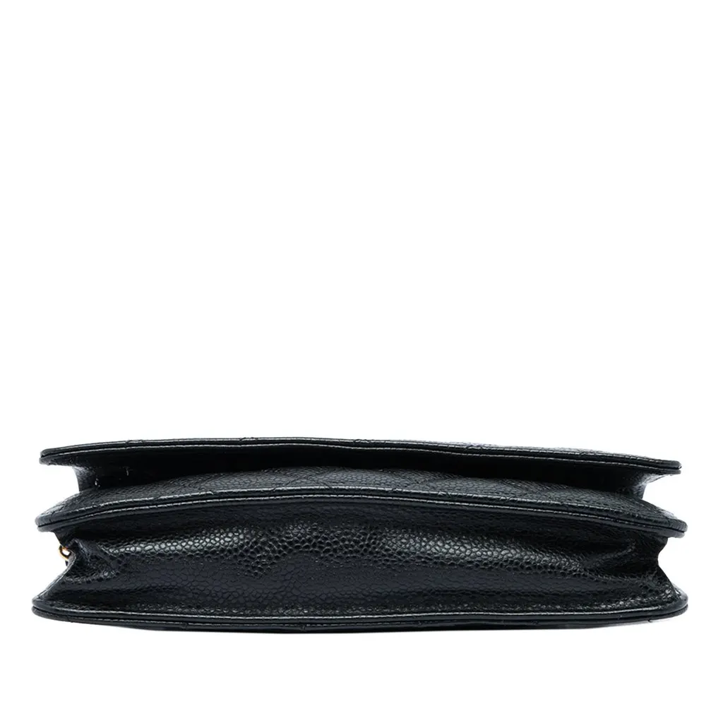 Chanel CC Quilted Caviar Wallet on Chain Black Leather Very good - Inside View