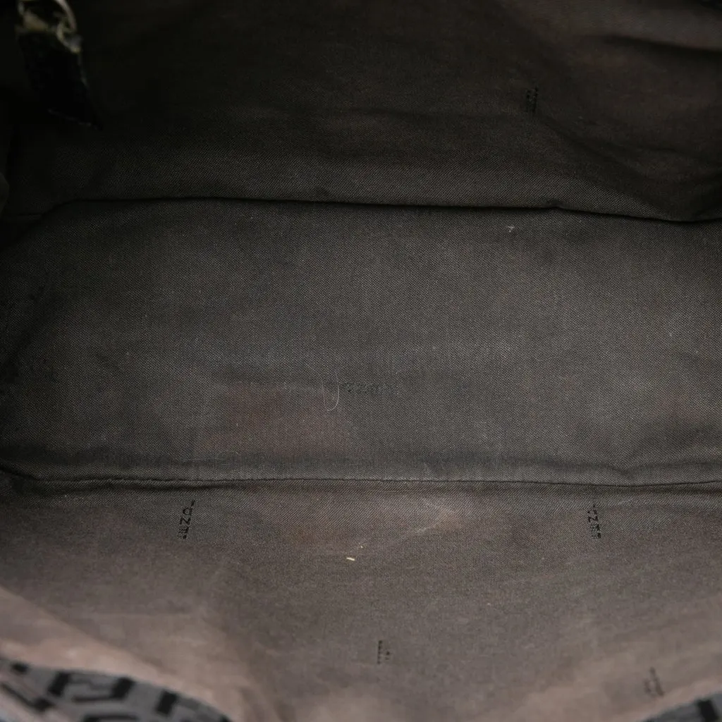 Fendi Zucchino Canvas Tote Black Canvas Good - Model View