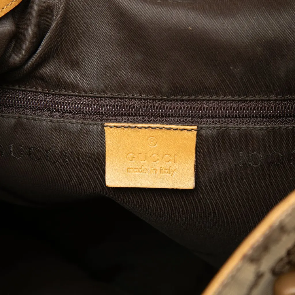 Gucci GG Canvas Bamboo Web Satchel Beige Very good - Box View