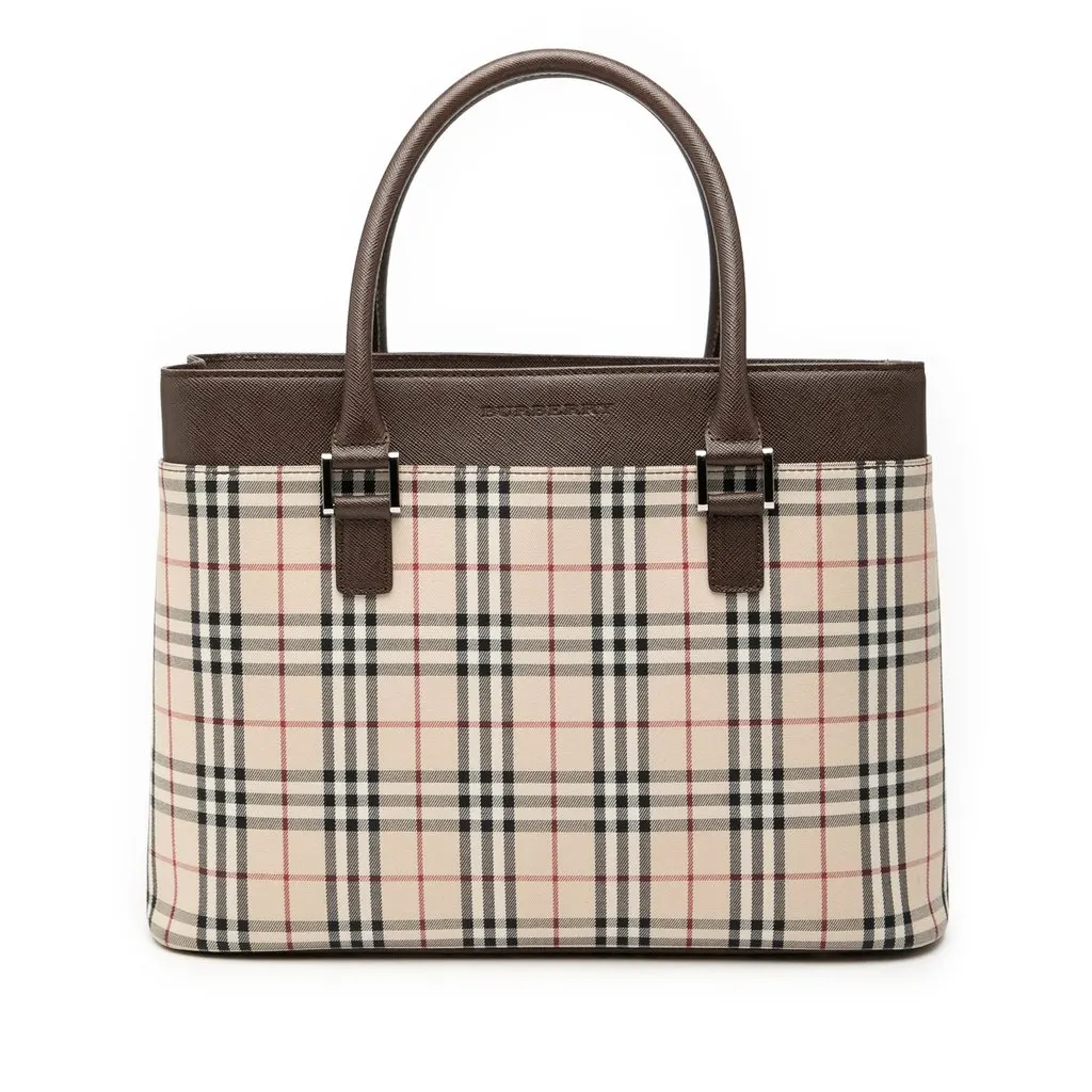 Burberry House Check Canvas Tote Beige Very good - Front View